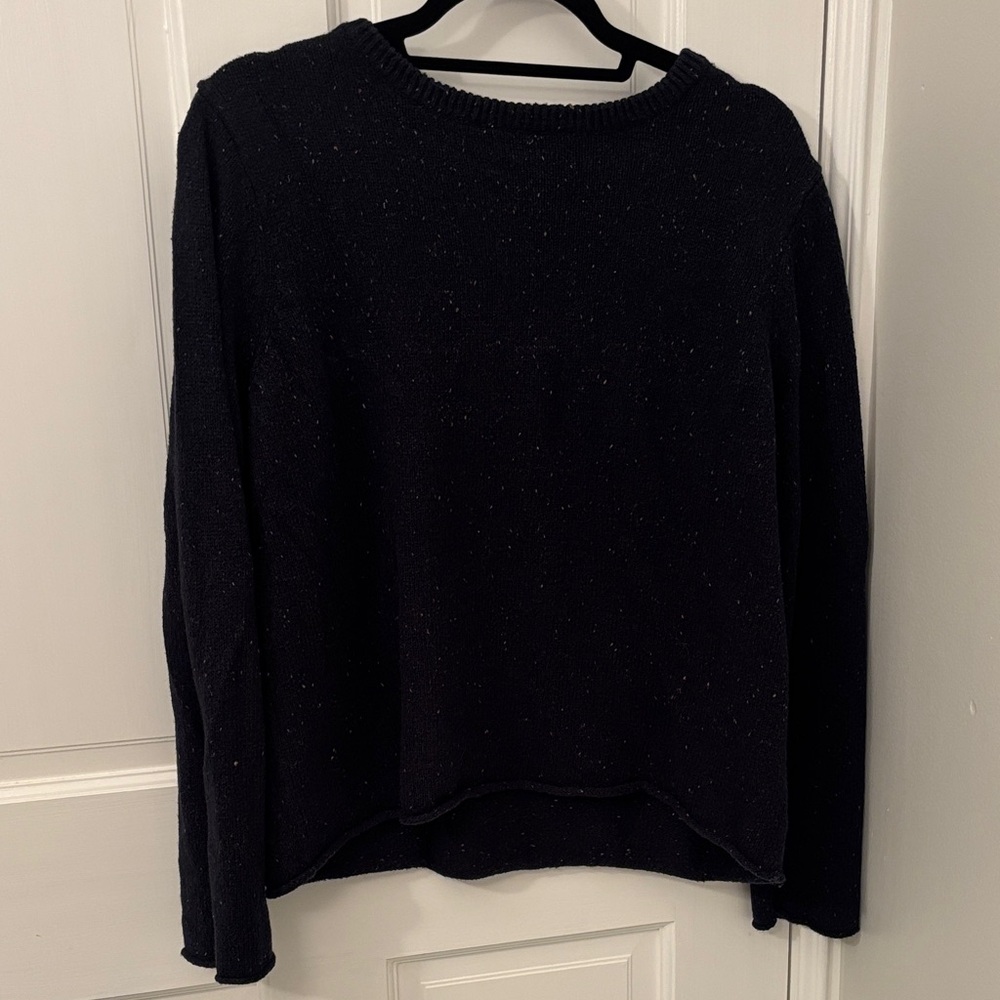 Navy Speckled Knit Sweater
